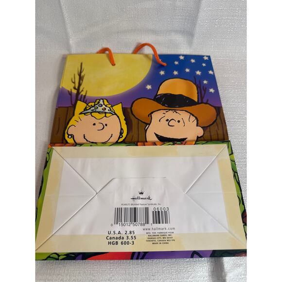 Halloween Peanuts Hallmark UFS Snoopy gift bag vintage unused - Picture 2 of 7